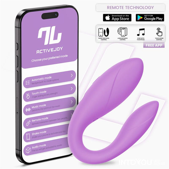Couple Toy with App Flexible Silicone Lavender