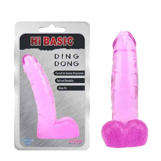 Transparent Dildo - Realistic Body & Safe Materials in packaging with pink design and realistic texture.