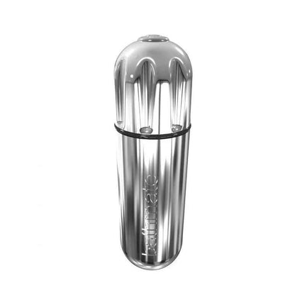 Vibe Chrome compact vibrating bullet, silver, USB rechargeable, waterproof, 8 cm in length, versatile personal toy with 10 patterns