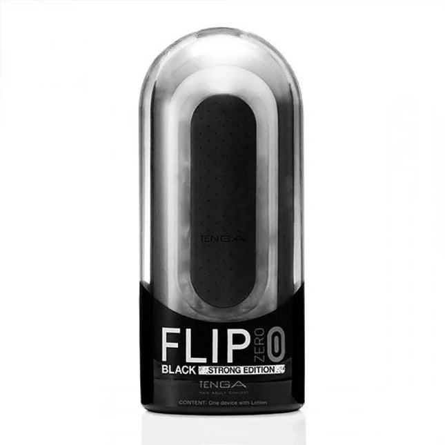 Flip Zero Black premium Japanese-made male masturbator by Tenga, showcasing modern design and craftsmanship for immersive pleasure.