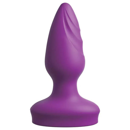 Purple Butt Plug with Vibration featuring suction base and contoured design for customizable pleasure sessions.