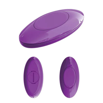 Purple magnetic remote for Butt Plug with Vibration featuring sleek design and convenient handling for hands-free pleasure control.