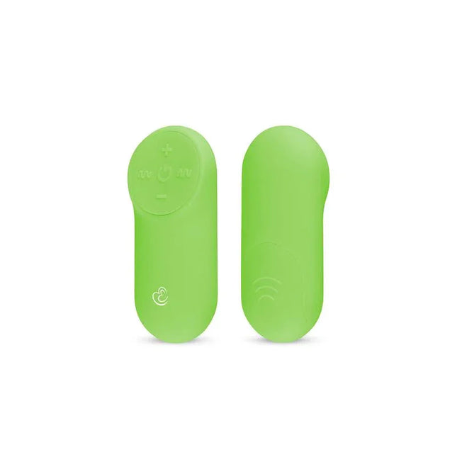 Remote Control Vibrating Egg - Green with remote, sleek wireless design for intimate moments, whisper-quiet vibrations.