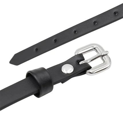 Close-up of black adjustable strap and silver buckle for Kaissy Cat Mask Adjustable