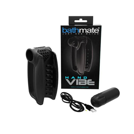 Vibrating Bullet Hand Vibe by Bathmate in black, featuring compact design with 10 vibration patterns for personalized stimulation.