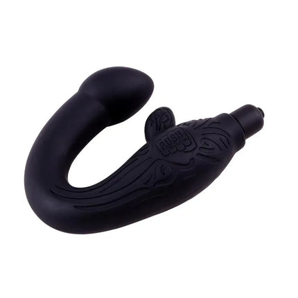 Prostatic Masager Silicone 29 cm Black, ergonomic design with seven vibration functions for enhanced P-point stimulation.