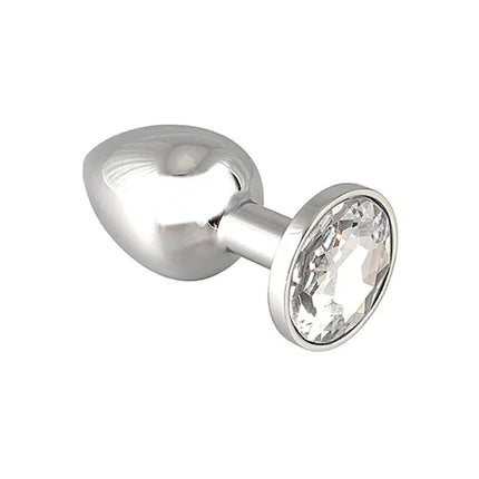 Plug XS with Cristal 5,7 cm, steel anal plug with crystal base, 57 mm length, compact design for precise luxury stimulation.
