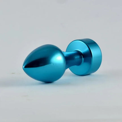 Butt Plug Blue Rosebud with Jewel featuring nickel-free metal design for safe and elegant anal experience.