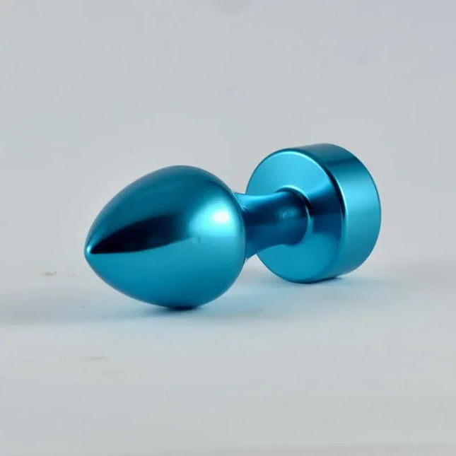 Butt Plug Blue Rosebud with Jewel featuring nickel-free metal design for safe and elegant anal experience.