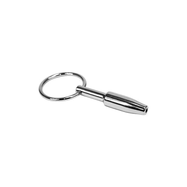 Mini Fucker Plug, hollow-10 MM – Metal urethral plug with hollow design and ring for easy handling during BDSM play.
