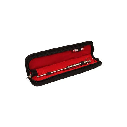 Urethral stick sound in red-lined case, premium metal dilator for enhanced pleasure.