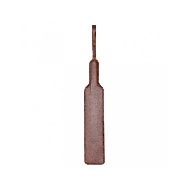 Brown Leather Paddle for BDSM play, genuine leather, 40 cm, classic design