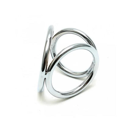 Triangle Cock and Ball Rings with metal connector for BDSM play