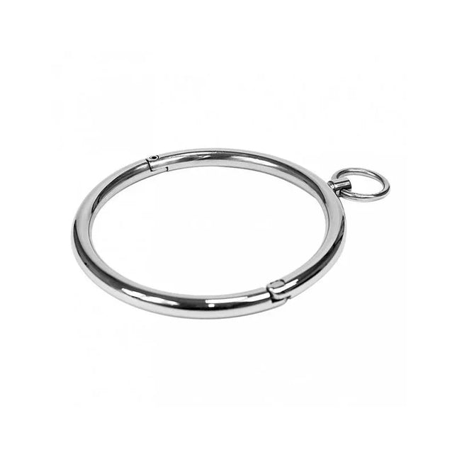 Slave Collar-Ø 12 CM, steel BDSM necklace with sleek silver finish for secure restraint and bold style.