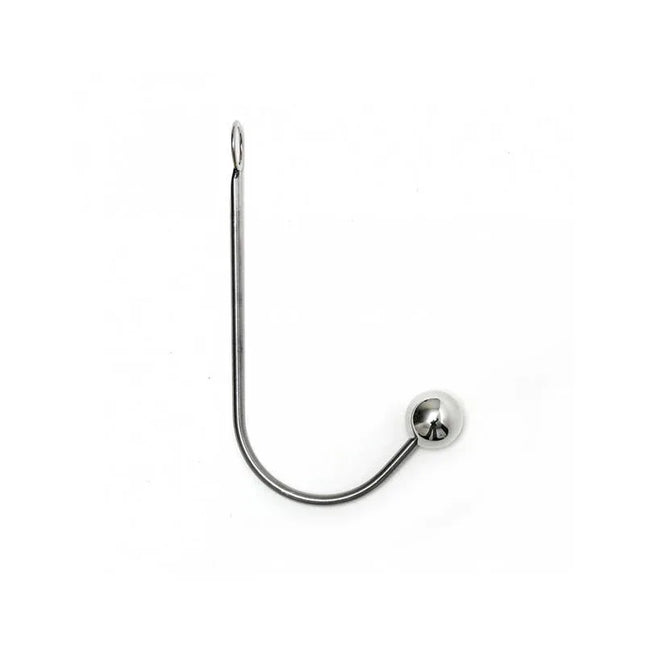 Hook, metal-Ø 40 MM, steel BDSM tool with 40mm ball for intimate use, designed for anal or vaginal insertion, metal hook design.