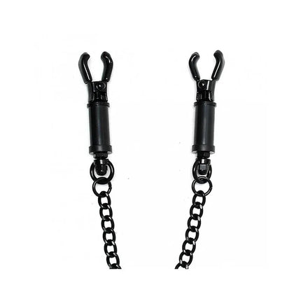 Nipple clamps-Adjustable with chain for BDSM, featuring adjustable pressure for enhanced comfort and control during intimate moments.