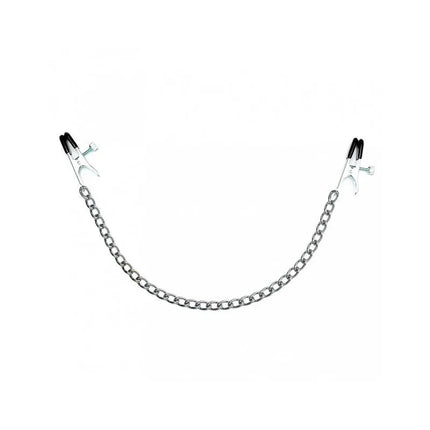 Nipple clamps, L-Adjustable with silver chain for BDSM play
