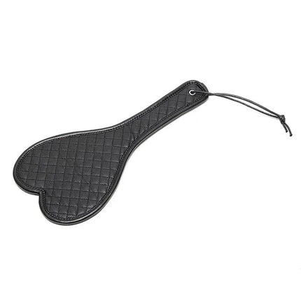 Paddle Heart 30 cm - Black Leather BDSM Paddle with Heart Design