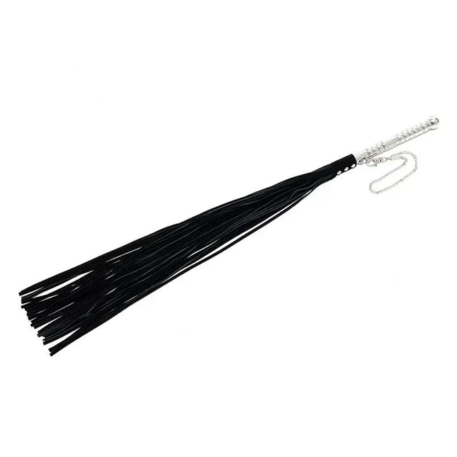 Flogger Leather 52 cm, black BDSM accessory with durable leather falls for consensual play and role-play.