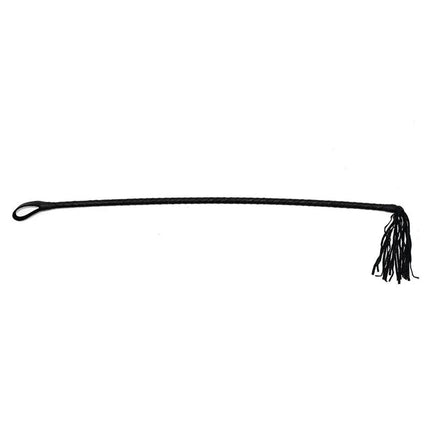 Cane 70 cm leather whip with black finish, ideal for BDSM play and crafted from premium leather for controlled lashes and enhanced pleasure.