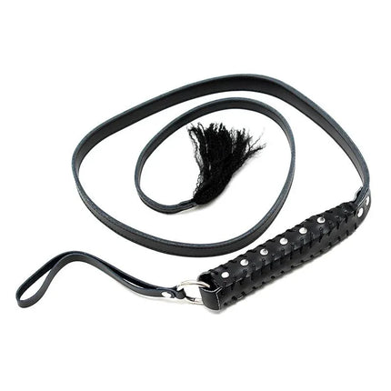 Whip Leather 130 cm sleek black PU leather design perfect for confident BDSM exploration and versatile play