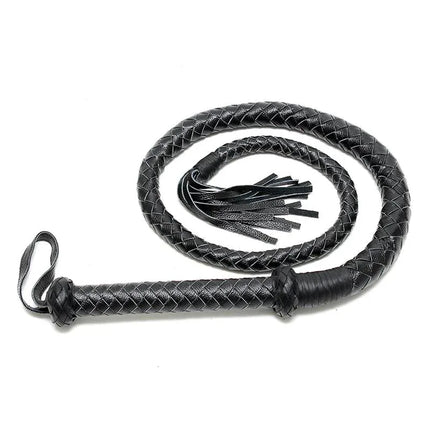 Whip 200 cm black leather BDSM whip with 200 cm length for adventurous play