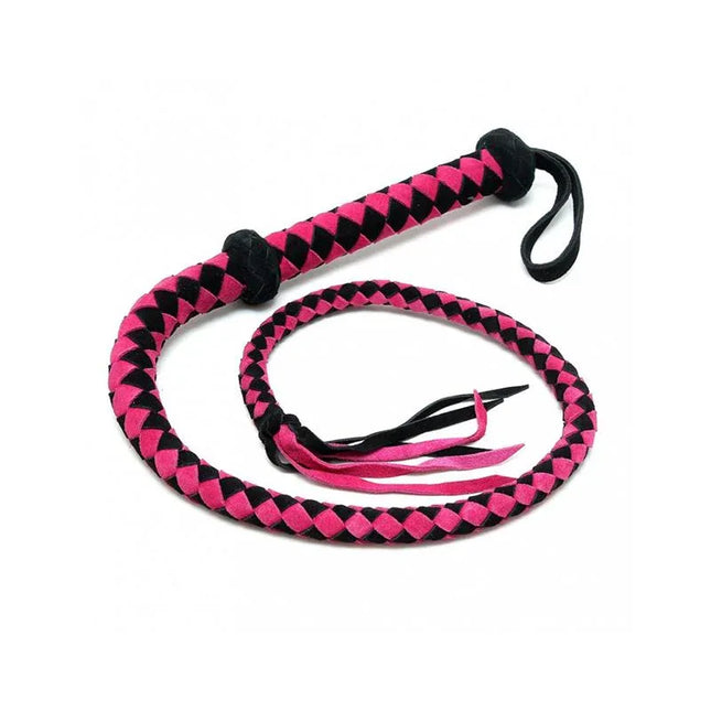 Bullwhip – Premium Leather Arabian bullwhip in pink for BDSM play, 100 cm long, providing precision and control.