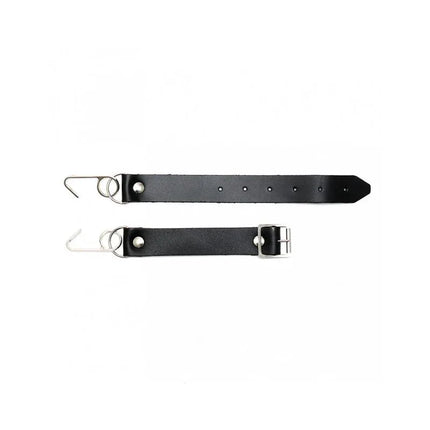 Mouthgag with smile hooks-Adjustable in black leather with buckle for secure fit