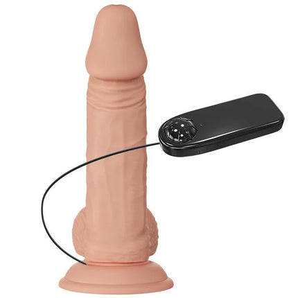 Realistic Vibrator 7,6 Remote Control with textured surface and wireless remote for immersive experience.