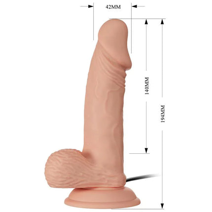 Realistic Vibrator 7,6 Remote Control with textured surface and dimensions