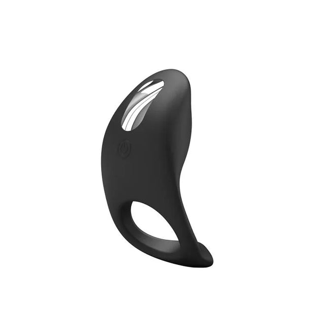 Cockring Gemma USB Silicone Black with built-in clitoral stimulator and 7 vibration modes, made of high-quality silicone for comfort.