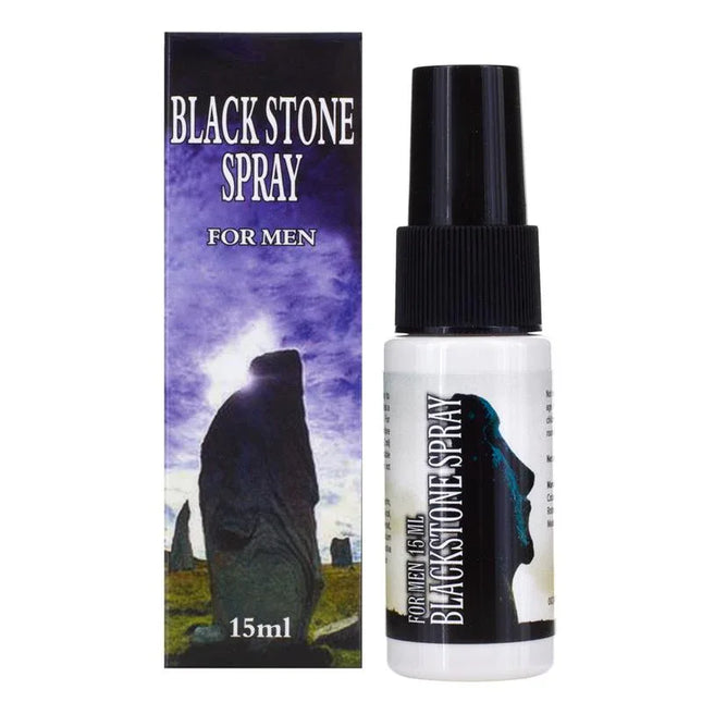 Black Delay Spray Stone 15 ml bottle and packaging for men