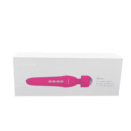 Masager and Vibe Electro Fuchsia in packaging, featuring dual motors and electro stimulation functions for full body massage and pleasure.