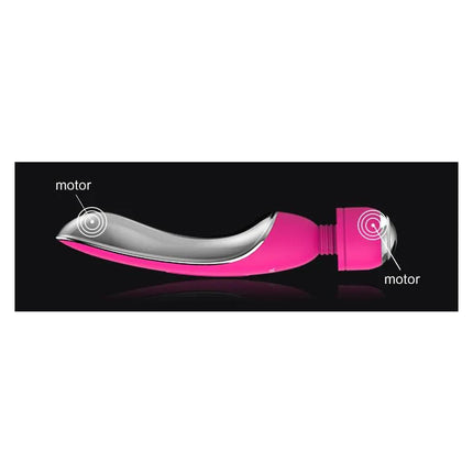 Masager and Vibe Electro Fuchsia with dual motors for full-body massage and vibration functions, featuring 3 electro-stimulation modes.