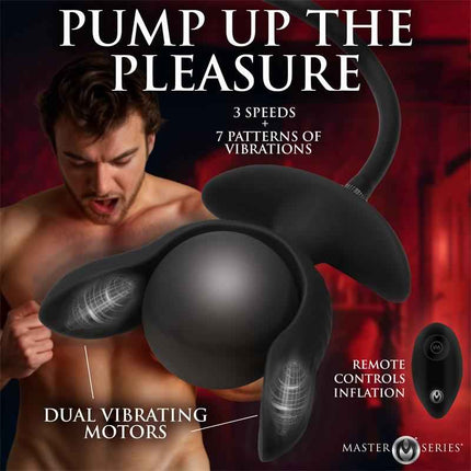 Dark Pearl Inflatable Vibrating Butt Plug with Remote