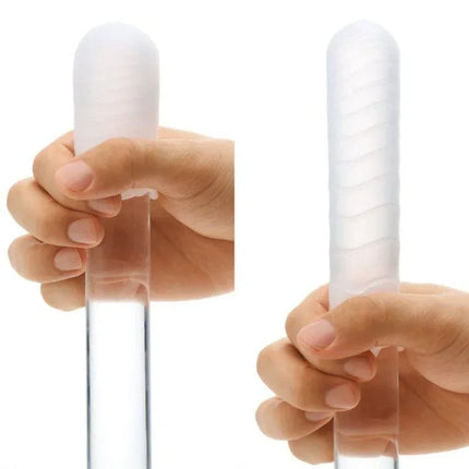 Masturbator Pocket Spark Beads showcasing soft, flexible design in hand for discreet use.