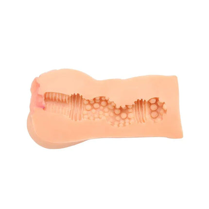 Dee Mattingly Realistic Male Masturbator Vagina showcasing internal tunnel design.