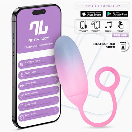 Vibrating Egg Double Layer Silicone with APP Blue Pink