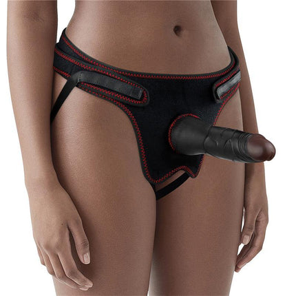 Adjustable Strap On with Dildo 7.5 showing realistic design on an adjustable harness