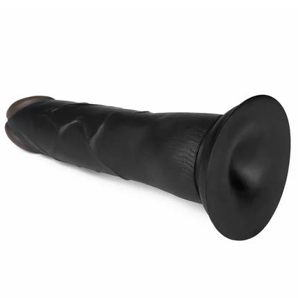 Realistic 7.5 inch dildo for Adjustable Strap On with Dildo 7.5, featuring a rounded glans and firm design, black color
