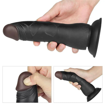 Close-up of Adjustable Strap On with Dildo 7.5 showing realistic design and firm texture.