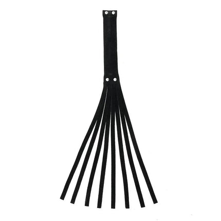 Flogger Leather 42 cm in black with durable, flexible leather strands for versatile BDSM play.