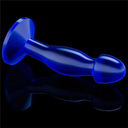 Butt Plug Flawless Clear Blue 6.5, transparent blue accessory for targeted stimulation, made from soft body-safe TPE material.
