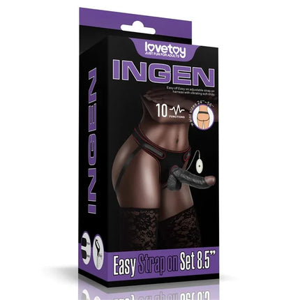 Adjustable Strap on with Dildo 8.5 10 Functions packaging