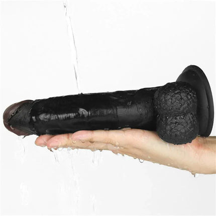 Adjustable Strap on with Dildo 8.5 10 Functions shown with realistic design and strong base