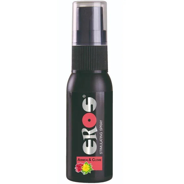Stimulation Spray Arnica and Clove 30 ml bottle with cool tingling effect for revitalizing the penis, featuring arnica and clove ingredients.