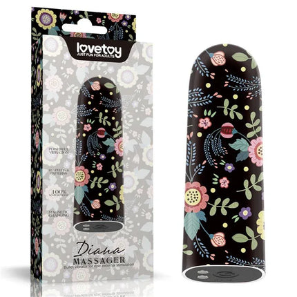 Vibrating Bullet Diana in floral design packaging showcasing portable, travel-friendly vibe for discreet pleasure.