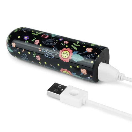 Vibrating Bullet Diana with floral design, USB charging for discreet pleasure and convenience