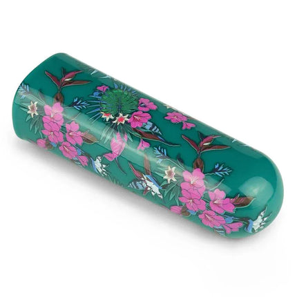 Vibrating Bullet Antheia with floral design, compact and travel-friendly pleasure tool with silent motor and USB charging