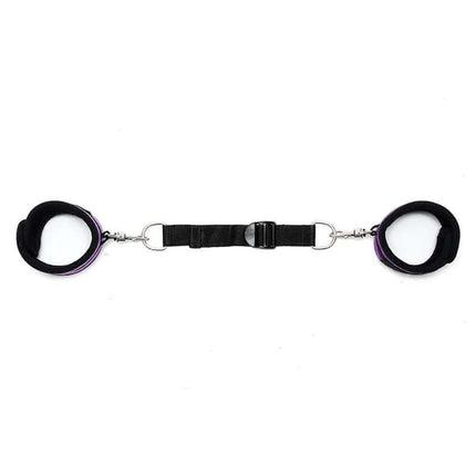 AnkleCuffs with Spreader Strap Adjustable Purple, nylon, secure and comfortable fit for restraint play.
